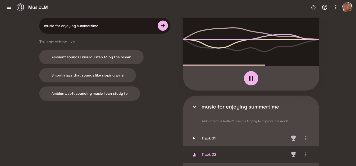 Music LM in action
